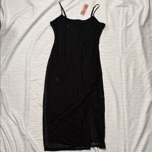 Inspired Hearts Black and White Midi Dress